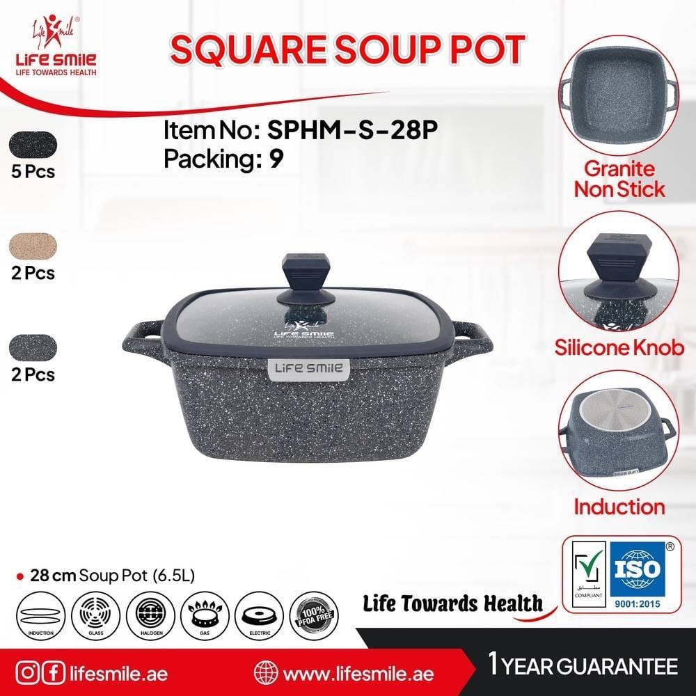 🍚 قابلمه تک مربع سایز۲۸ لایف اسمایل مدل SPHM-S-28P
