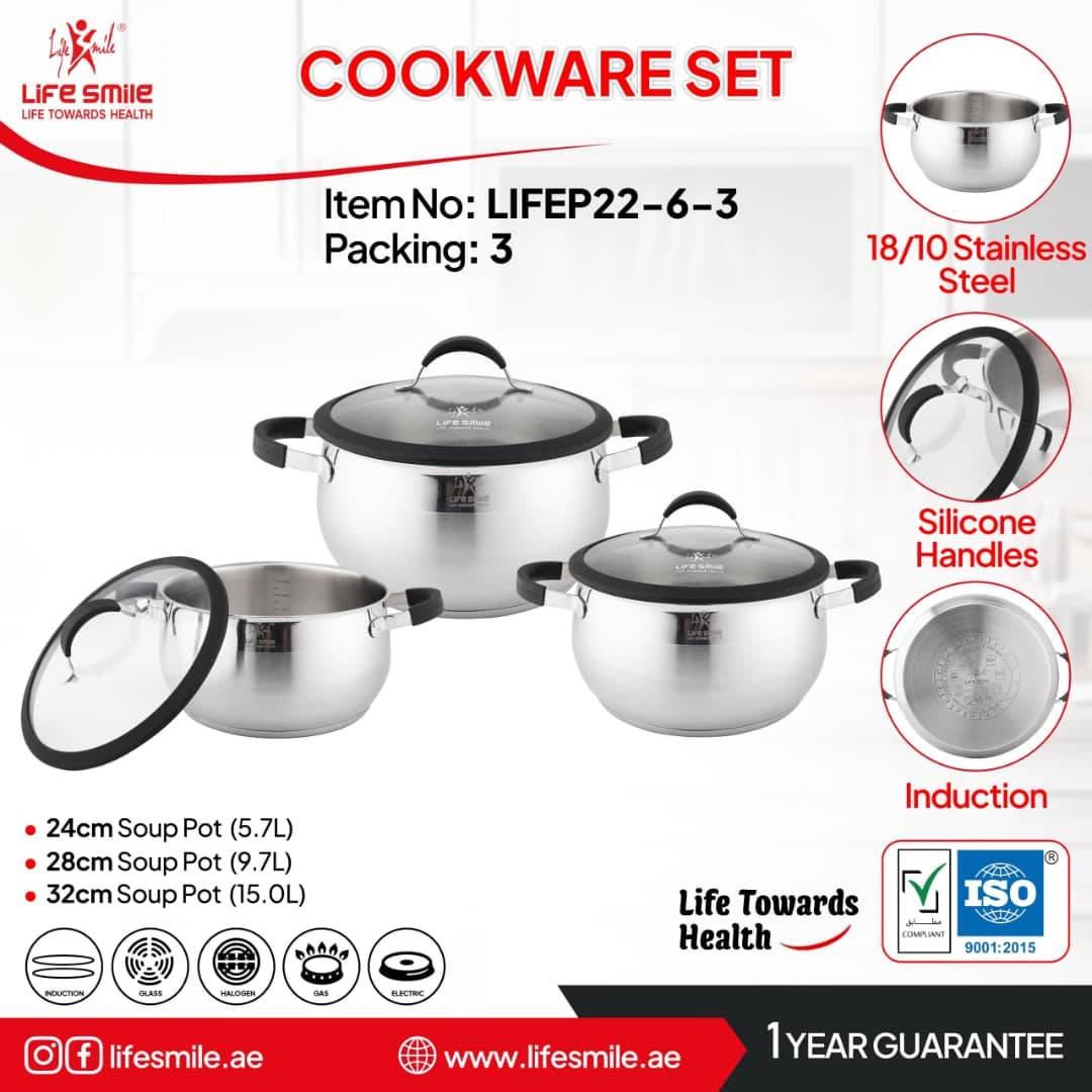 🍚 شارژمجدد سرویس قابلمه استیل جدید لایف اسمایل مدل lifep22_6_3